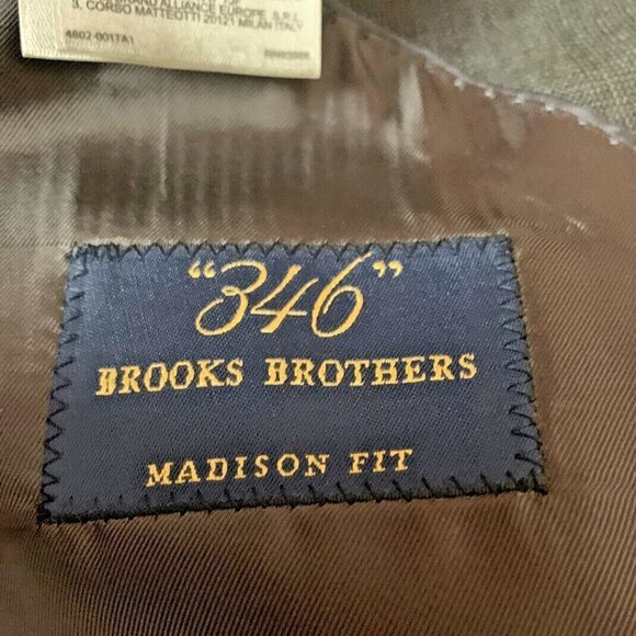 Brooks Brother 346 Madison Fit Two Button Gray 100% Wool Jacket/Coat/Blazer - Picture 10 of 13